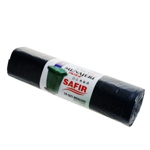 Saci de gunoi menajer SAFIR 240 l la rola , LDPE , negri , 10 buc/rola