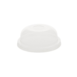 Capac Bombat dome cu orificiu pentru pai , PET, transparent, D97 mm ,100 buc
