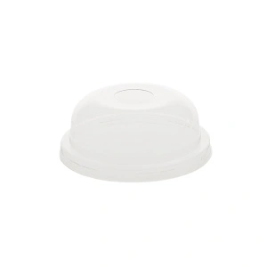 Capac Bombat dome cu orificiu pentru pai , PET, transparent, D97 mm ,100 buc