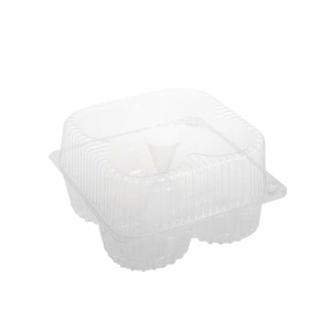 Caserole 2770 cc 4 savarine cu capac atasat IT-405P,OPS/PET transparent, 170×170 mm, 25 buc/set