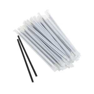 Paie drepte ambalate individual Safir, color, D8 mm, h240 mm, 100 buc