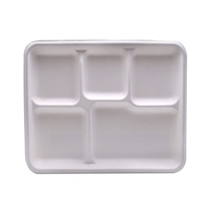 Tava biodegradabila cu 5 compartimente T009, 50 buc/set