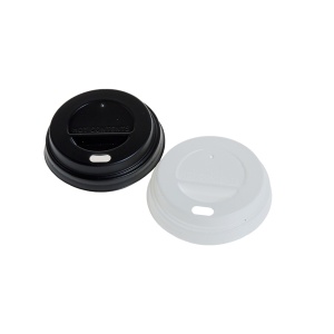 Capac plastic D62 mm, PS, alb/negru, 100 buc