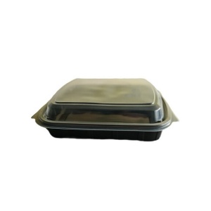 Caserole meniu 1 compartiment , PP, negru + Capac PP, transparent FT296 H40 , 236×205 mm, 50 buc/set - Img 3