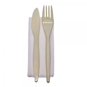 Set Tacamuri Reutilizabile furculita, cutit, servetel, 100buc/set - Img 2