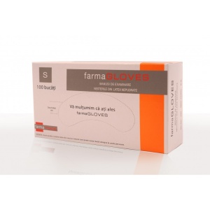 Manusi examinare Latex albe nepudrate de unica folosinta Farmagloves marimea L, 100 buc/set - Img 2
