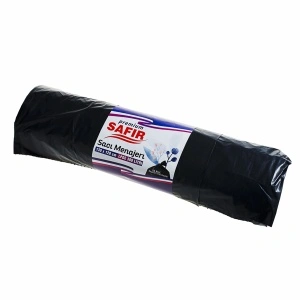 Saci de gunoi menajer Premium Safir 300L la rola , LDPE , negri , 10 buc/rola