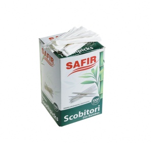 Scobitori ambalate individual in cutie 1000 buc, bambus,2×65 mm - Img 2
