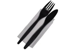 Set Tacamuri Reutilizabile furculita, cutit, servetel, 100buc/set - Img 3