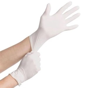 Manusi examinare Latex albe nepudrate de unica folosinta Farmagloves marimea S, 100 buc/set