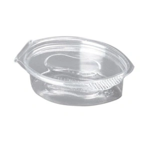 Sosiera ovala din Pet cu capac atasat 20-30 cc, 100 buc/set