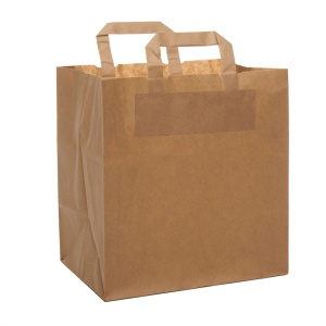 Sacosa Catering Mare din hartie Kraft, cu maner plat, 32x16x35 cm - BestHoReCa - Img 2