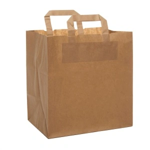 Sacosa Catering Mare din hartie Kraft, cu maner plat, 32x16x35 cm - BestHoReCa - Img 2