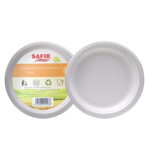 Farfurii Bio 22 cm , trestie de zahar, natur, 50 buc - Img 2