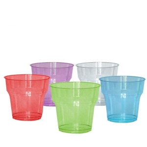 Pahare Cristal 180 ml,PS, color/verzi, D78mm h70mm, ,25 buc,40set/bax - Img 2