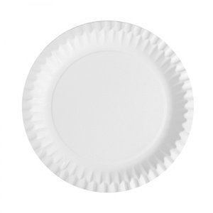 Farfurii din carton alb, laminate, diametru 18 cm, 25 buc/set
