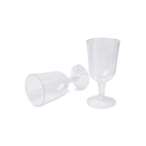 Pahare cu picior transparent/gold pentru vin 150 ml R.150, PS,transparent, D66 mm, h110 mm, 6 buc, 48 set/bax