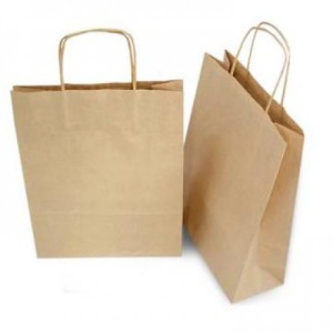 Sacosa Catering din hartie Kraft cu manere snur, 28x26x17cm