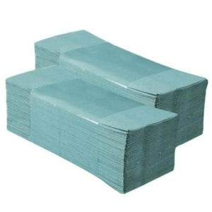 Servetele dispenser Horeca pliate in V, 170 buc, verzi 25X21 cm