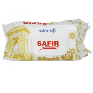Servetele umede Safir cu capac 120 buc/pac , din vascoza, 24 pac/bax - Img 2