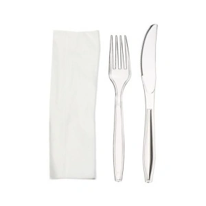 Set Tacamuri Reutilizabile furculita, cutit, servetel, 100buc/set