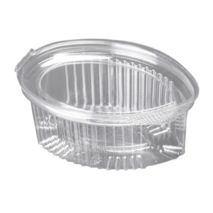 Sosiera ovala din Pet cu capac atasat 80 cc, 100 buc/set