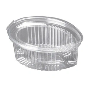 Sosiera ovala din Pet cu capac atasat 80 cc, 100 buc/set