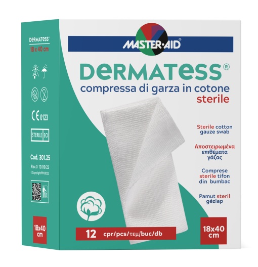 Comprese sterile Dermatess din bumbac pliate 36x40 cm 12 buc