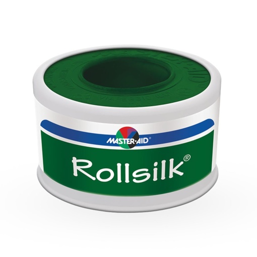 Rollsilk banda adeziva pentru fixare rola pe suport matase 2.5cm x 5m, Master-Aid