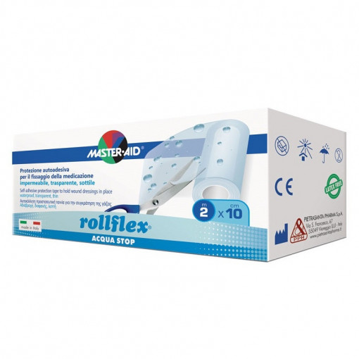 Rolă leucoplast Rollflex Acqua Stop, Master-Aid, impermeabil, 2m x 10 cm