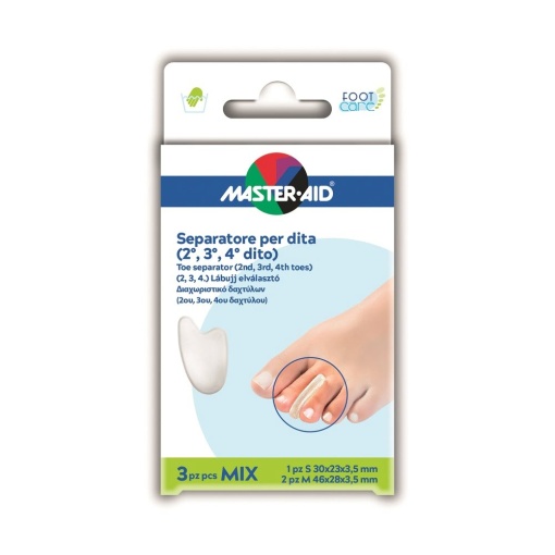 Separator degete (deget 2°-3°-4° ) din gel, mix 3 buc, Master-Aid