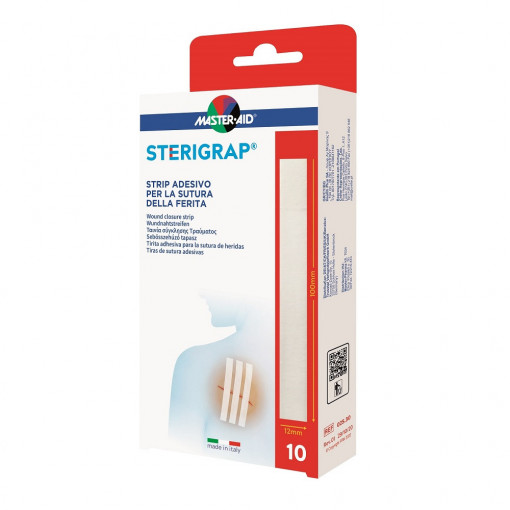 Sterigrap Master-Aid– Plasture steril pentru suturarea rănii, 100x12 mm, 6 benzi