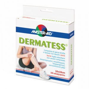 Comprese sterile Dermatess (Master-Aid), material nețesut, 10x10 cm, 100 bucăți (4 plicuri x 25 buc) - Img 2