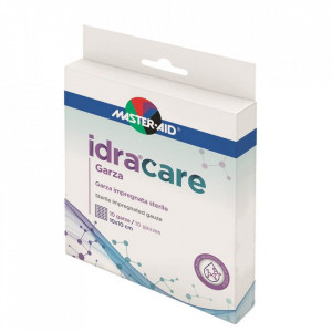 Compresă impregnată cu substanță grasă IdraCare, MASTER-AID, 10 BUC, 10X10 cm