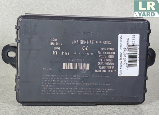 Modul keyless start DISCOVERY 4 2010-2016; RANGE ROVER EVOQUE 2012-2018; RANGE ROVER SPORT 2014-2022; RANGE ROVER 2010-2012 LR071651 BJ32-19H440-AG