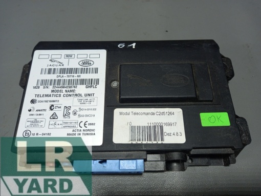 Modul telematic Jaguar XE RANGE; Jaguar ALL NEW XF; Jaguar F-TYPE; RANGE ROVER EVOQUE 2012-2018; DISCOVERY SPORT ≥2015; RANGE ROVER SPORT 2014-2022; RANGE ROVER 2013-2022 C2D51264 DPLA-70718N-AB