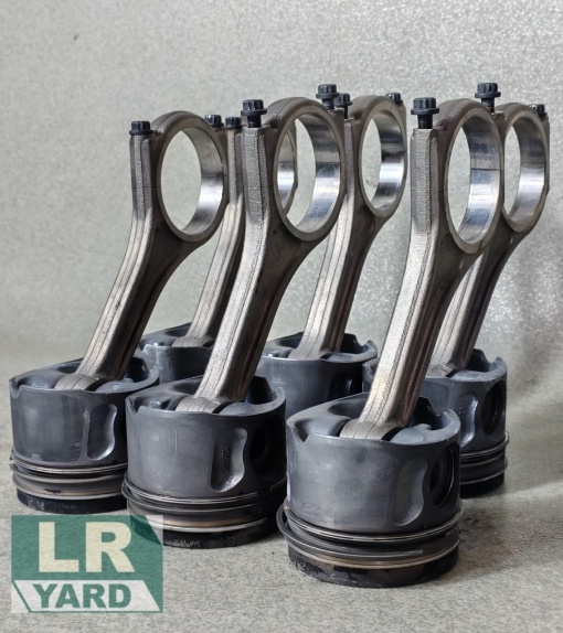 Set of 6 connecting rods and 6 engine pistons 3.0 TDV6 Gen1 Euro5; 3.0 TDV6 Gen2 Euro6 Land Rover and Jaguar.