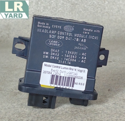 Modul control lumini RANGE ROVER SPORT 2014-2022; RANGE ROVER 2013-2022; RANGE ROVER EVOQUE 2012-2018; DISCOVERY SPORT ≥2015 LR067545 DK62-13K031-AD