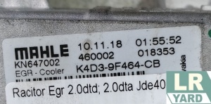 Racitor EGR Motor 2.0 Ingenium 204DTD; Motor 2.0 Ingenium 204DTA JDE40598 K4D3-9F464-CC - Img 3