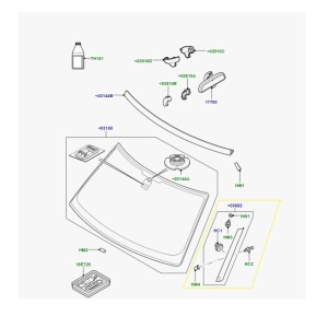 "A" Pillar / Bandou parbriz dreapta RANGE ROVER 2002-2009; RANGE ROVER 2010-2012 DCB500162PNP Allmakes UH4203010AA8PNP - Img 2