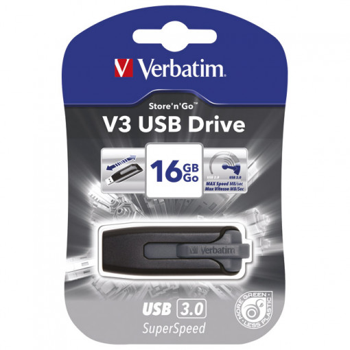 Memorija USB 3.0 16Gb V3 Verbatim 49172 siva blister