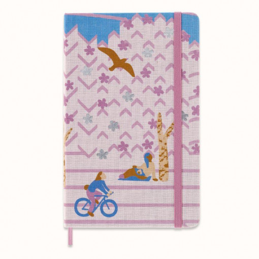 Moleskine Limited Edition Notebook Sakura, Large, Ruled, Bicycle, Canvas Hard Cover