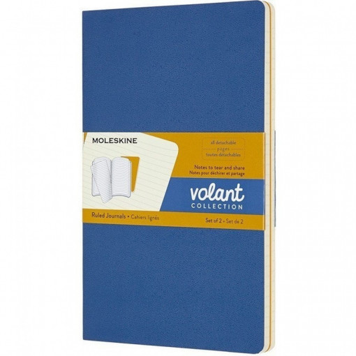 Moleskine Volant Journals Pocket Ruled Blue Amber/Yellow