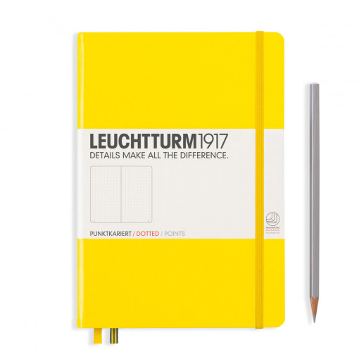 Notebook Medium (A5) Hardcover, Tačke, Limun žuti