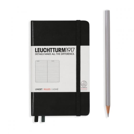 Notebook Pocket (A6) Hardcover, Linije, Black