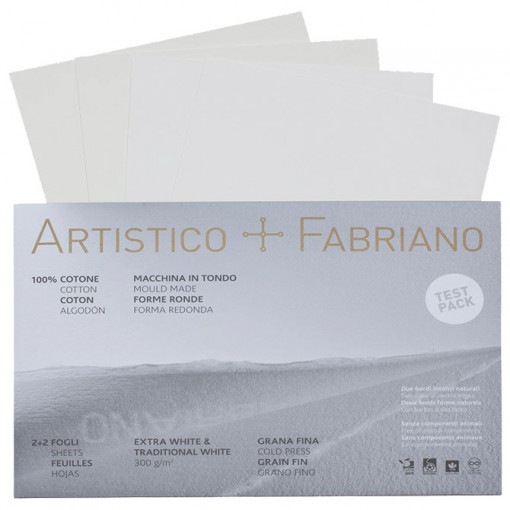 Papir Watercolour Artistico extra white 56x76cm 640g (soft pressed/grana dolce) 1/5 Fabriano 61975105