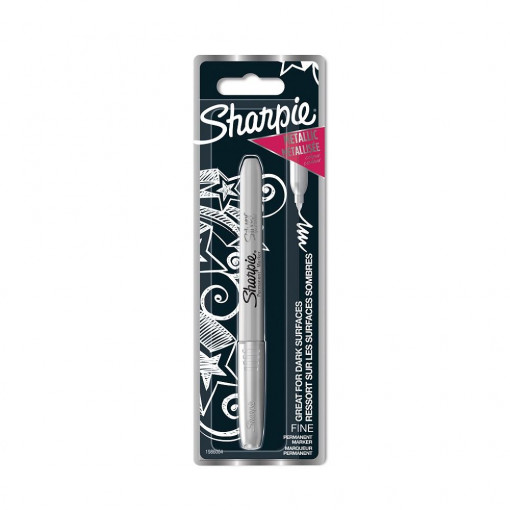 Sharpie Permanent Marker Fine metalic SILVER blister