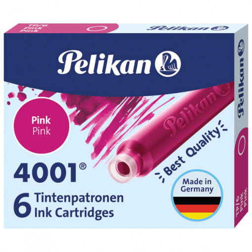 Tinta za nalivpero patrone kratke pk6 4001 Pelikan 321075 roze