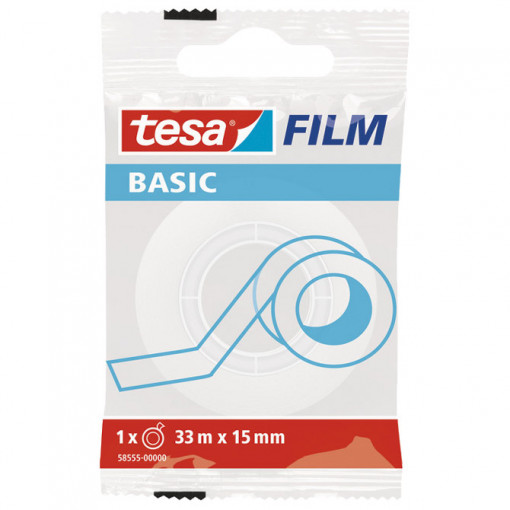 Traka lepljiva nevidljiva 15mm/33m Basic Tesa 58555 providna blister