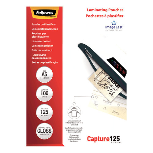 Folija za plastificiranje 125my A5 sjajna pk100 Fellowes